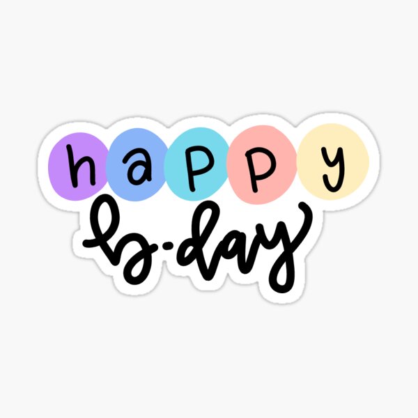 Vista previa del artículo con la obra «Feliz cumpleaños», diseñado y vendido por janaestickers15.