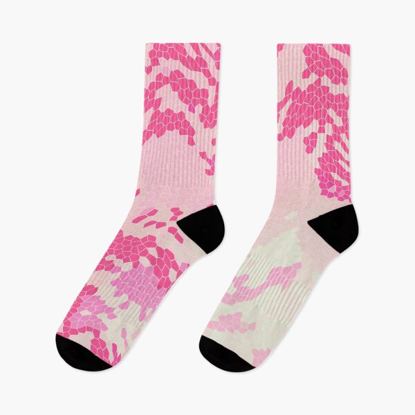 Artikelvorschau, Rosa und gelbe Funky Mosaic Nature inspirierte abstrakte Muster entworfen und verkauft von AbstractCreates.