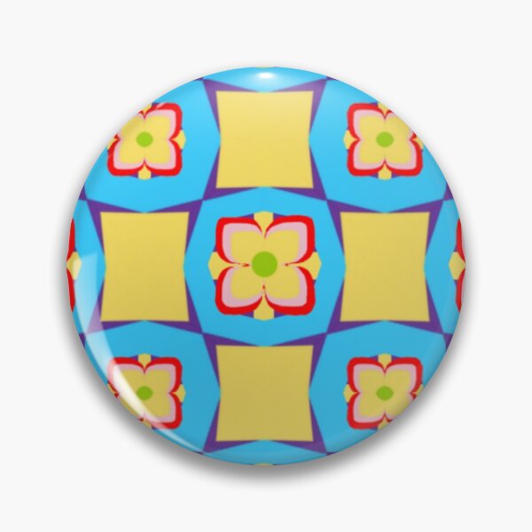 Item preview, Floral Abstract Blue and Yellow Checkered Pattern designed and sold by Sendreka.