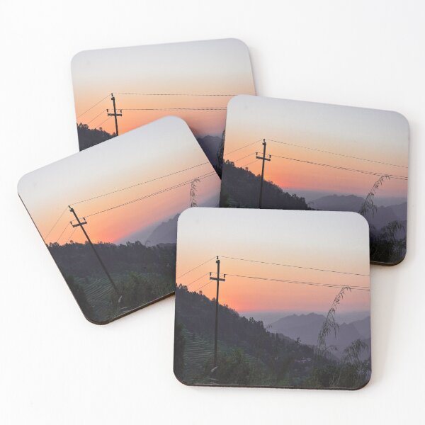 Item preview, Orange horizon mountain sunset designed and sold by Mariolangstieh.