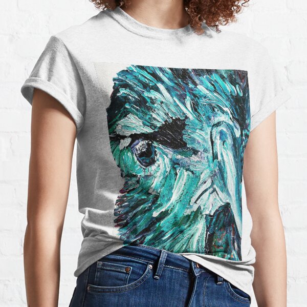 Blue Crow Raven Face crow painting Classic T-Shirt