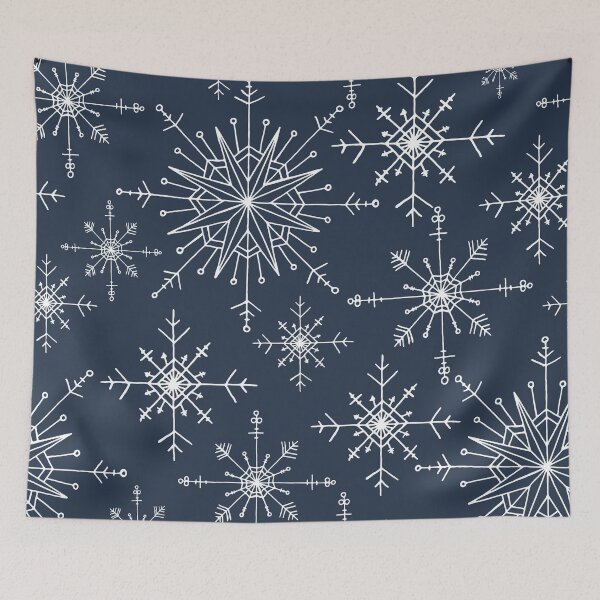 Item preview, White Snowflakes on Navy designed and sold by FEM-creative.