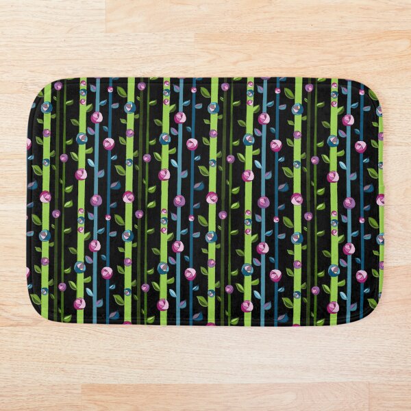 Stripes & Roses Bath Mat