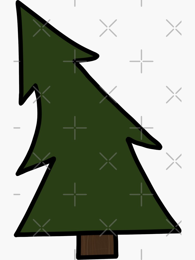"Pine Tree Tipping Over" Sticker for Sale by ClaireDesign Redbubble