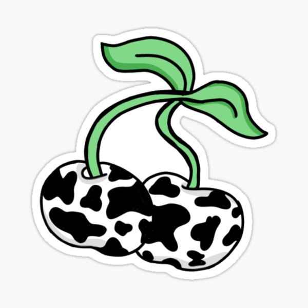 cow print cherry Sticker for Sale by Melissa from Mars