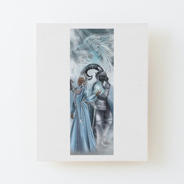 Silver Dragons of Tirenia Wood Mounted Print