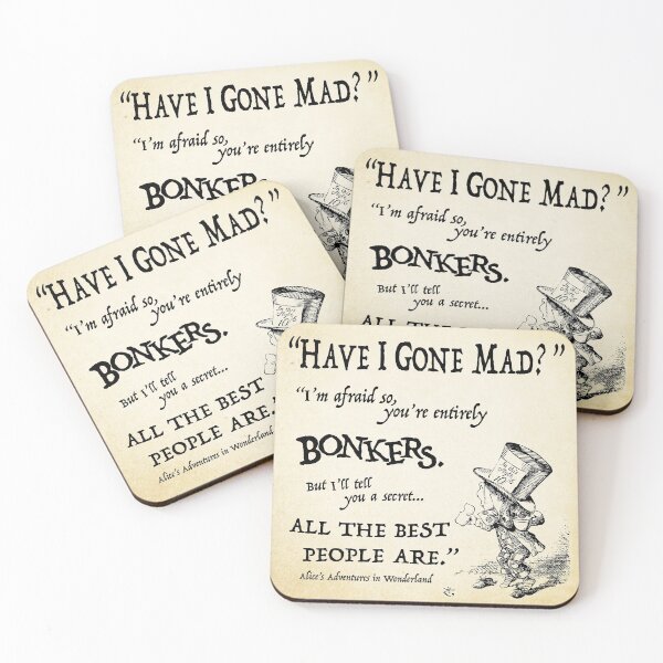 Alice in Wonderland Quote Coasters (Set of 4)