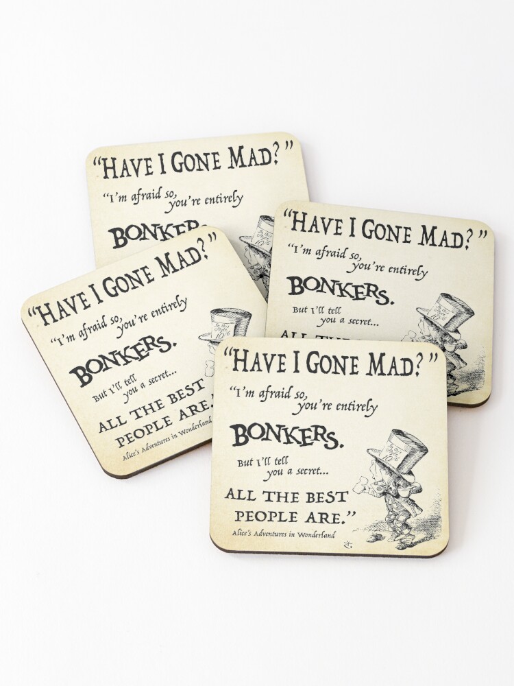 Alice in Wonderland Quote Coasters Set of 4