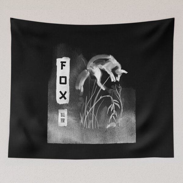 Item preview, Jumping Fox in the grass Design designed and sold by SimplePickUps.