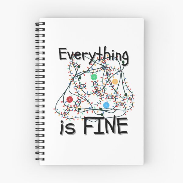 Item preview, Everything Is FINE Funny Tangled Christmas Lights - Black Text designed and sold by MixedBagMerch.