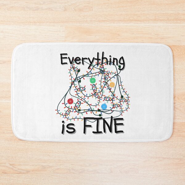 Item preview, Everything Is FINE Funny Tangled Christmas Lights - Black Text designed and sold by MixedBagMerch.