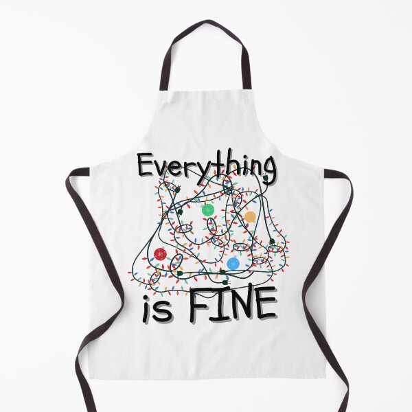 Item preview, Everything Is FINE Funny Tangled Christmas Lights - Black Text designed and sold by MixedBagMerch.