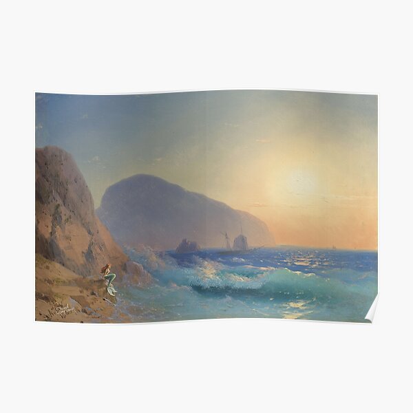 Little Mermaid at Sunset Poster