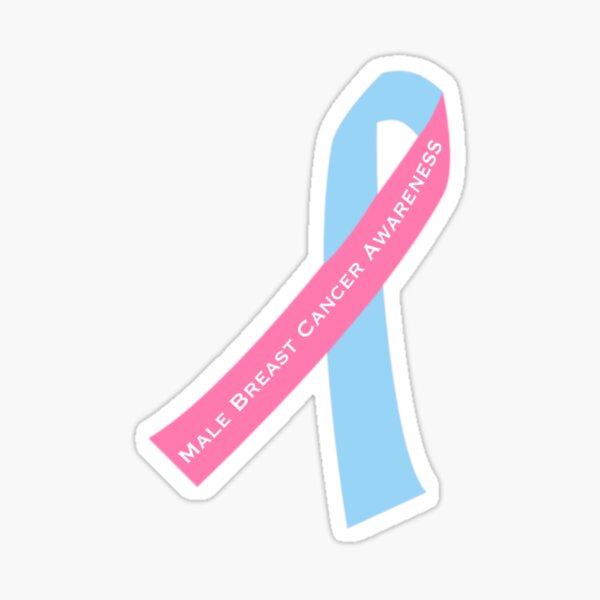 Male Breast Cancer Awareness Ribbon Sticker For Sale By Laureras Redbubble