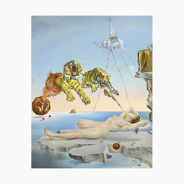 Item preview, Dream Caused by the Flight of a Bee Around a Pomegranate a Second Before Awakening by Salvador Dali designed and sold by jfreedom.