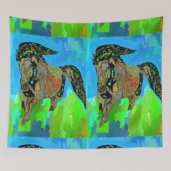 Item preview, Horse Wild and Pretty Mosaic Abstract designed and sold by Overthetopsm.