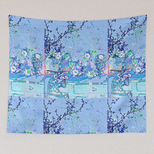 Item preview, Blue Floral Impression Vintage designed and sold by Overthetopsm.