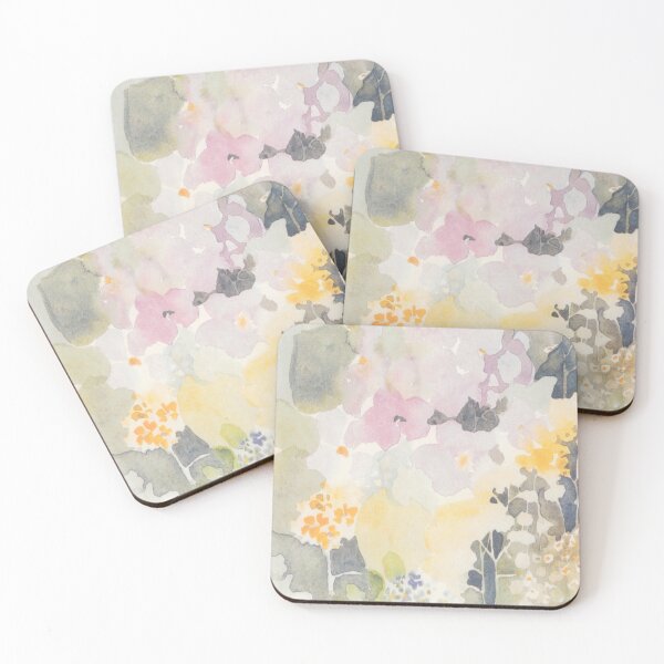 Item preview, Beautiful Flowers violets - green yellow - full rectangle - watercolor designed by Tizi Graphics designed and sold by TiziGraphics.