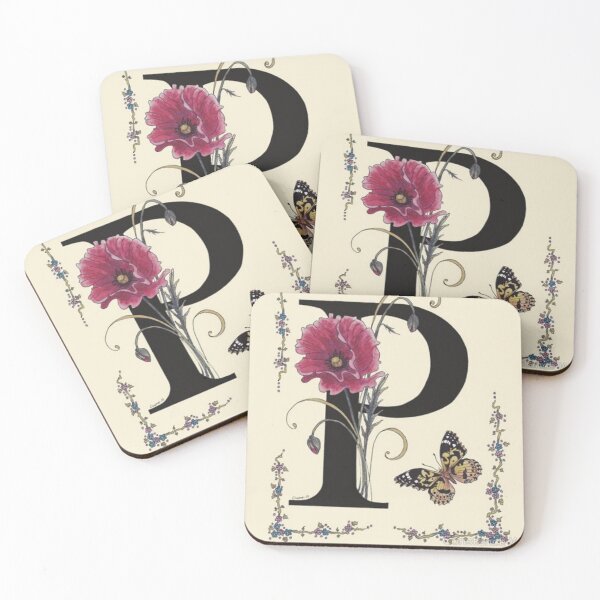 Item preview, P latter in floral  designed and sold by aysha Irshad.