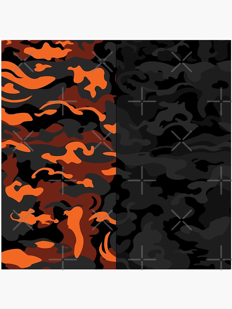 Camo Design Style - Black Orange Camouflage Mixed Pattern Graphic T-Shirt  for Sale by rclwow