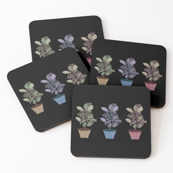 Item preview, Leafy plants colorful floral pots designed and sold by ahahdodo.