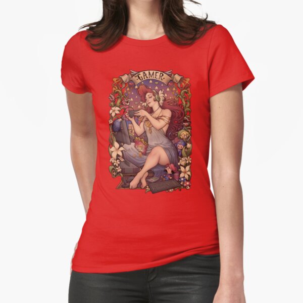 Gamer girl Nouveau Fitted T-Shirt
