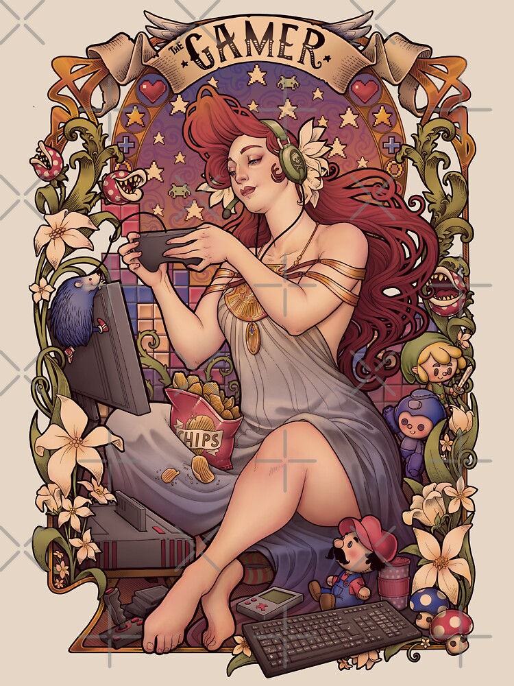 Gamer girl Nouveau by medusadollmaker