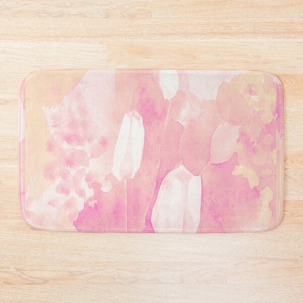 Item preview, Beautiful white tulips - peachy pink - full rectangle - watercolor designed by Tizi Graphics designed and sold by TiziGraphics.