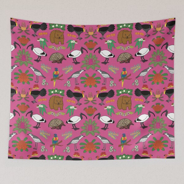 Item preview, Aussie Friends and Flowers, pink designed and sold by JesseIrwinArt.