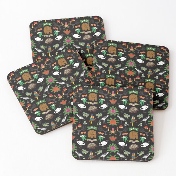 Item preview, Aussie Friends and Flowers, black designed and sold by JesseIrwinArt.