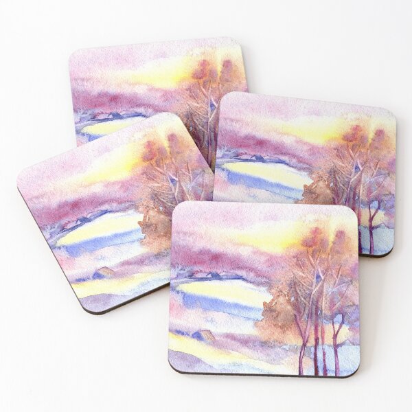 Item preview, Watercolor Winter Sunset designed and sold by adortopia.