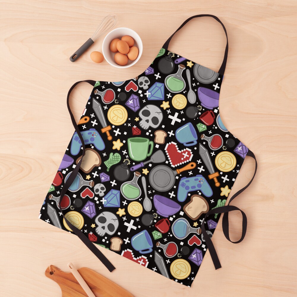 "Cook & Game" Apron by RocketKatt Redbubble