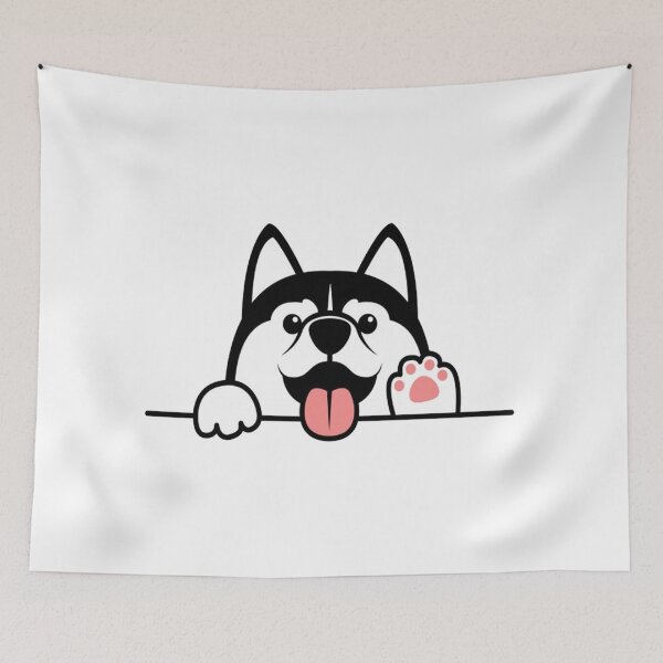 Item preview, Siberian husky dog, Cute paws up over wall, Perfect Gift designed and sold by murad2020.