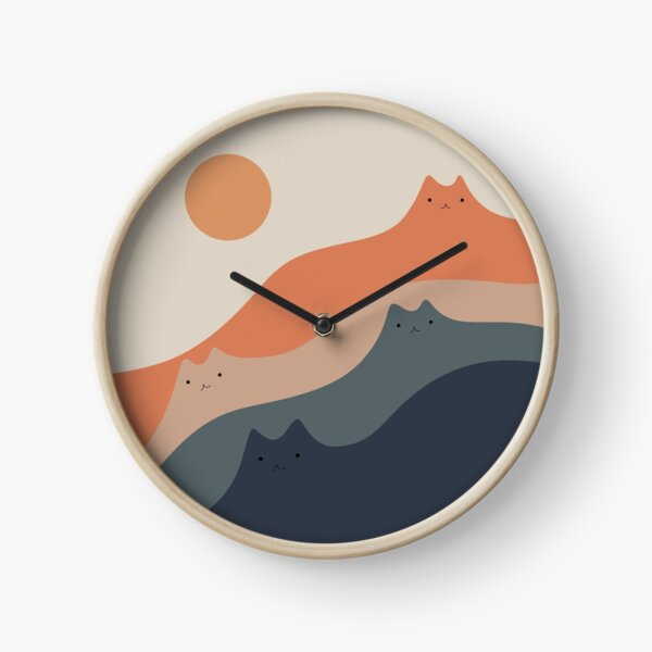 Chat Paysage 90 Horloge