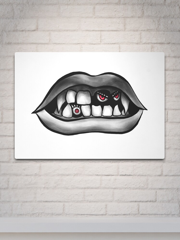 Big Mouth Vampire Fangs Evil Monsters Funny Gothic Sticker for Sale by  Boriana Giormova