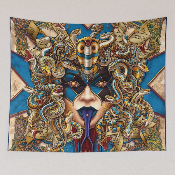 Item preview, Blue Harlequin Mocking Medusa designed and sold by Abysm Internal.