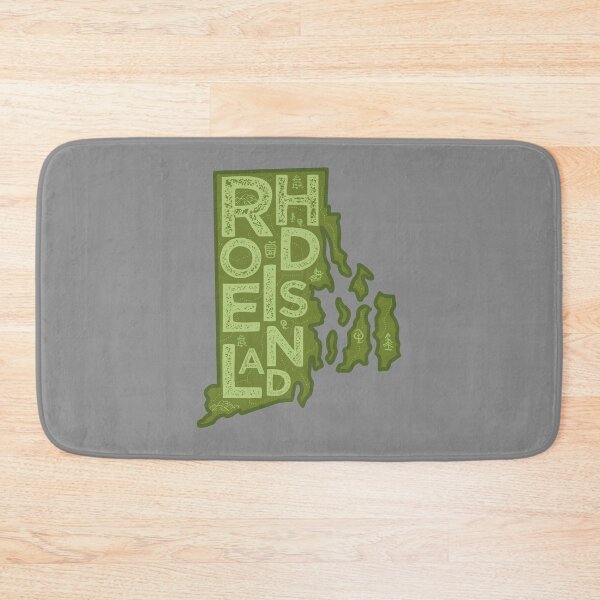 Item preview, Rhode Island Map Typography Green designed and sold by HelloGentry.