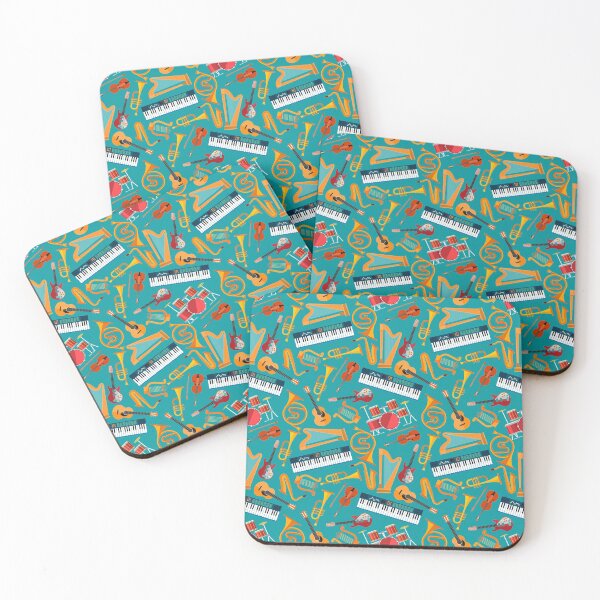 Item preview, Musical Instruments (Green Background) designed and sold by Rosinda.
