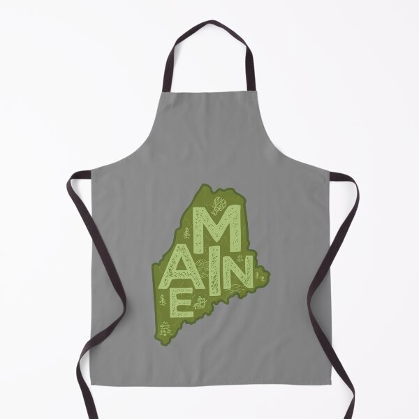 Item preview, Maine Map Typography Green designed and sold by HelloGentry.