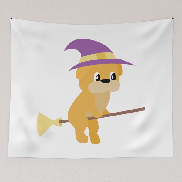 Item preview, Cute Witch Dog Flying designed and sold by AlexMancic.
