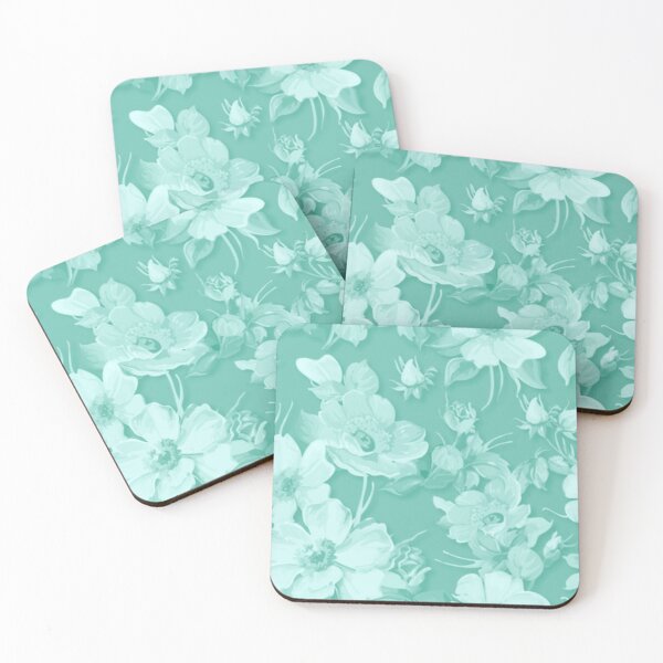 Item preview, Spring Flowers on Biscay Green designed and sold by wazoosi.