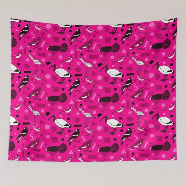 Item preview, Monochrome Birds of Brisbane, pink designed and sold by JesseIrwinArt.