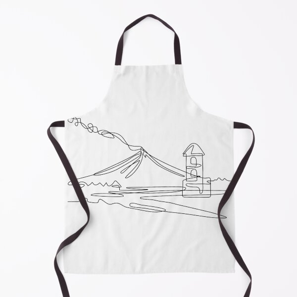 Item preview, Mayon Volcano or Mount Mayon with Cagsawa Church Bell Tower Ruins Continuous Line Drawing designed and sold by patrimonio.