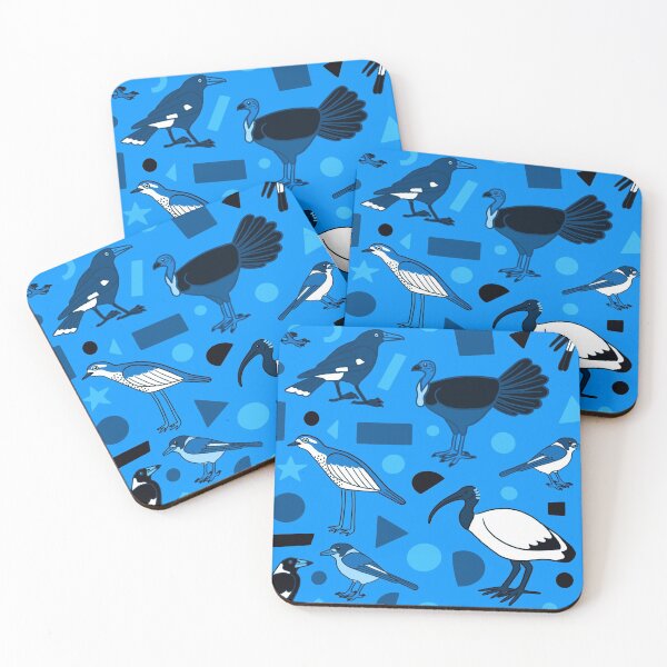 Item preview, Monochrome Birds of Brisbane, blue designed and sold by JesseIrwinArt.