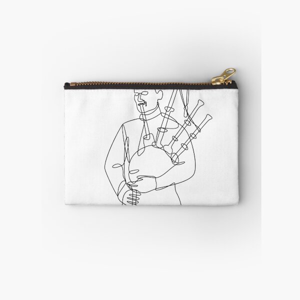 Item preview, Scottish Bagpiper Playing Bagpipe Continuous Line Drawing Black and White designed and sold by patrimonio.