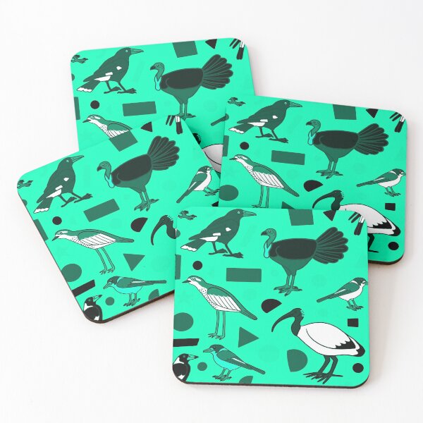 Item preview, Monochrome Birds of Brisbane, teal designed and sold by JesseIrwinArt.