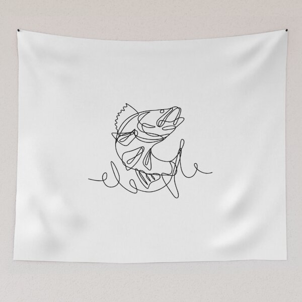 Item preview, Walleye Yellow Pike Sander Vitreus or Yellow Pickerel Jumping Up Continuous Art Line Drawing designed and sold by patrimonio.