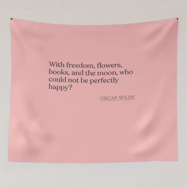 Item preview, Oscar Wilde - With freedom, flowers, books, and the moon, who could not be perfectly happy? designed and sold by BookQuoteMerch.