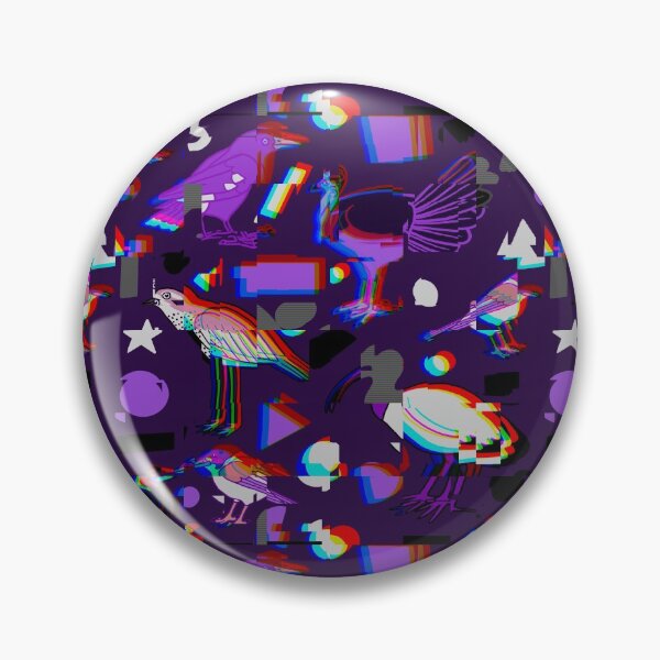 Item preview, Monochrome Birds of Brisbane, purple glitch designed and sold by JesseIrwinArt.