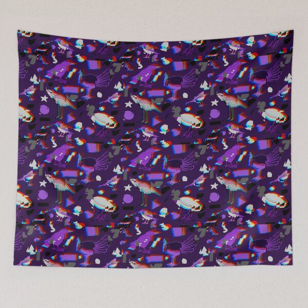 Item preview, Monochrome Birds of Brisbane, purple glitch designed and sold by JesseIrwinArt.
